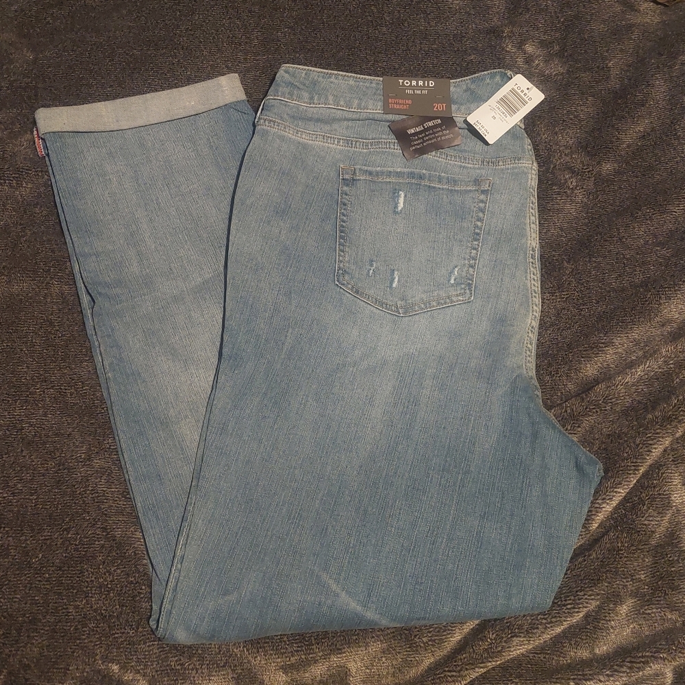 Torrid, boyfriend jeans washed blue Jean color